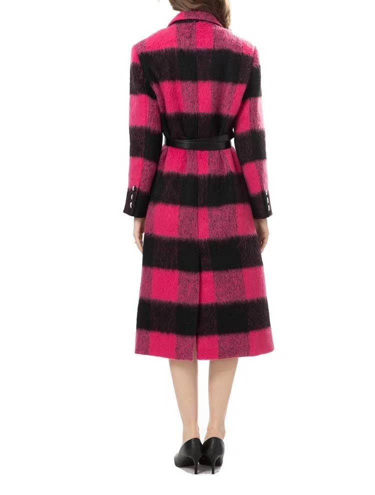 CT79 Women's Autumn/Winter Casual Warm Plaid Wool Coat