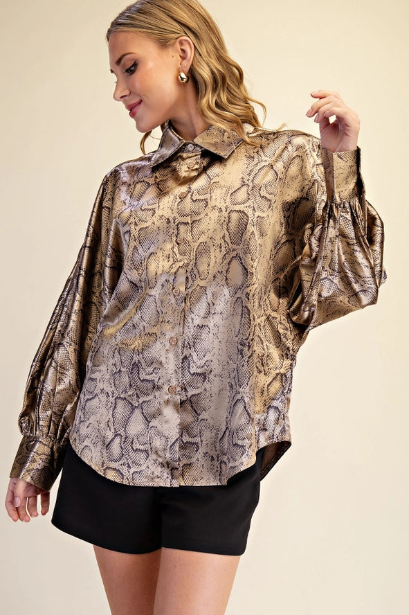 T9529 Animal Print Blouse