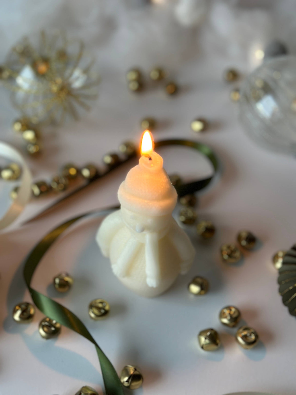 Snowman | Holiday Candles | Winter Home Decor | Handmade: Fraser Fir / Cream (natural soy color)