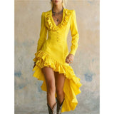 Western Style Floral Denim Dress For Women