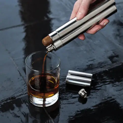 Stainless Steel Cigar Holder and Flask
