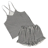 Striped - Cami + Ruffled Shorts PJ sets