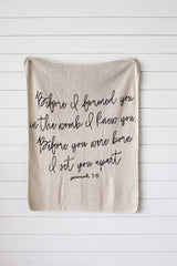 Made in the USA | Jeremiah 1:5 Throw Blanket  | Black: Throw Size 50"x60" / Black