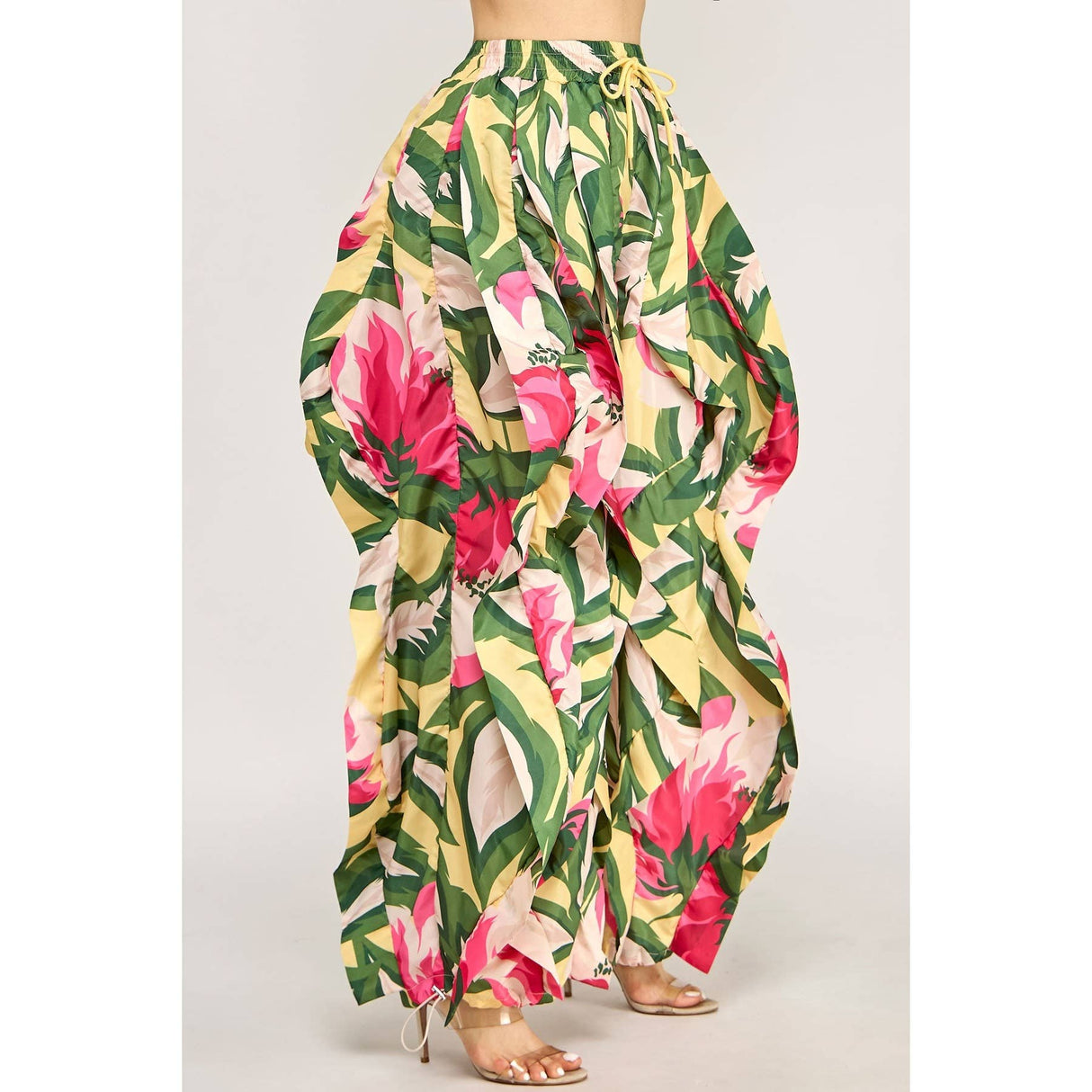Oversized Wide Leg Ruffle Jogger Pants