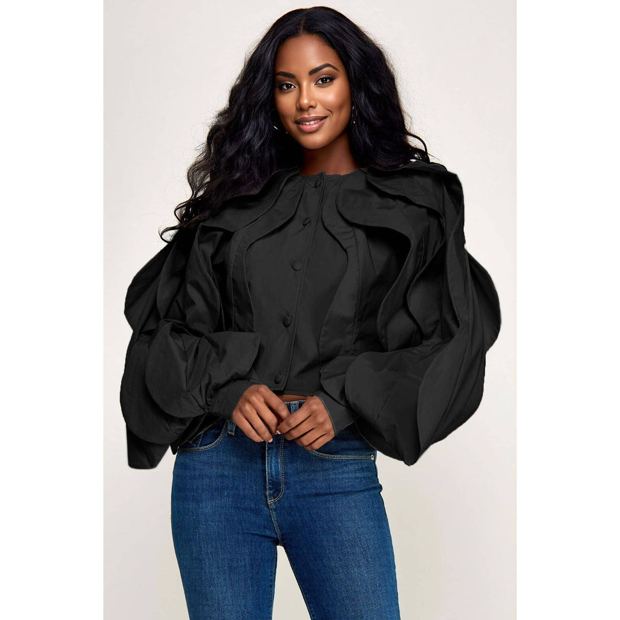 DRAMATIC JACKET TOP