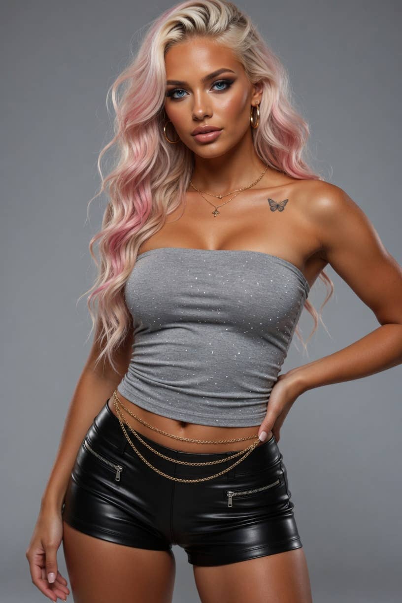 RHINESTONE FRONT TUBE TANK