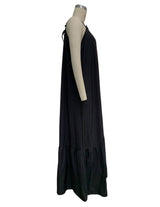 Solid halter sleeveless maxi dress