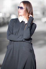 Black and white Turtleneck Winter Jumpsuit ARIA