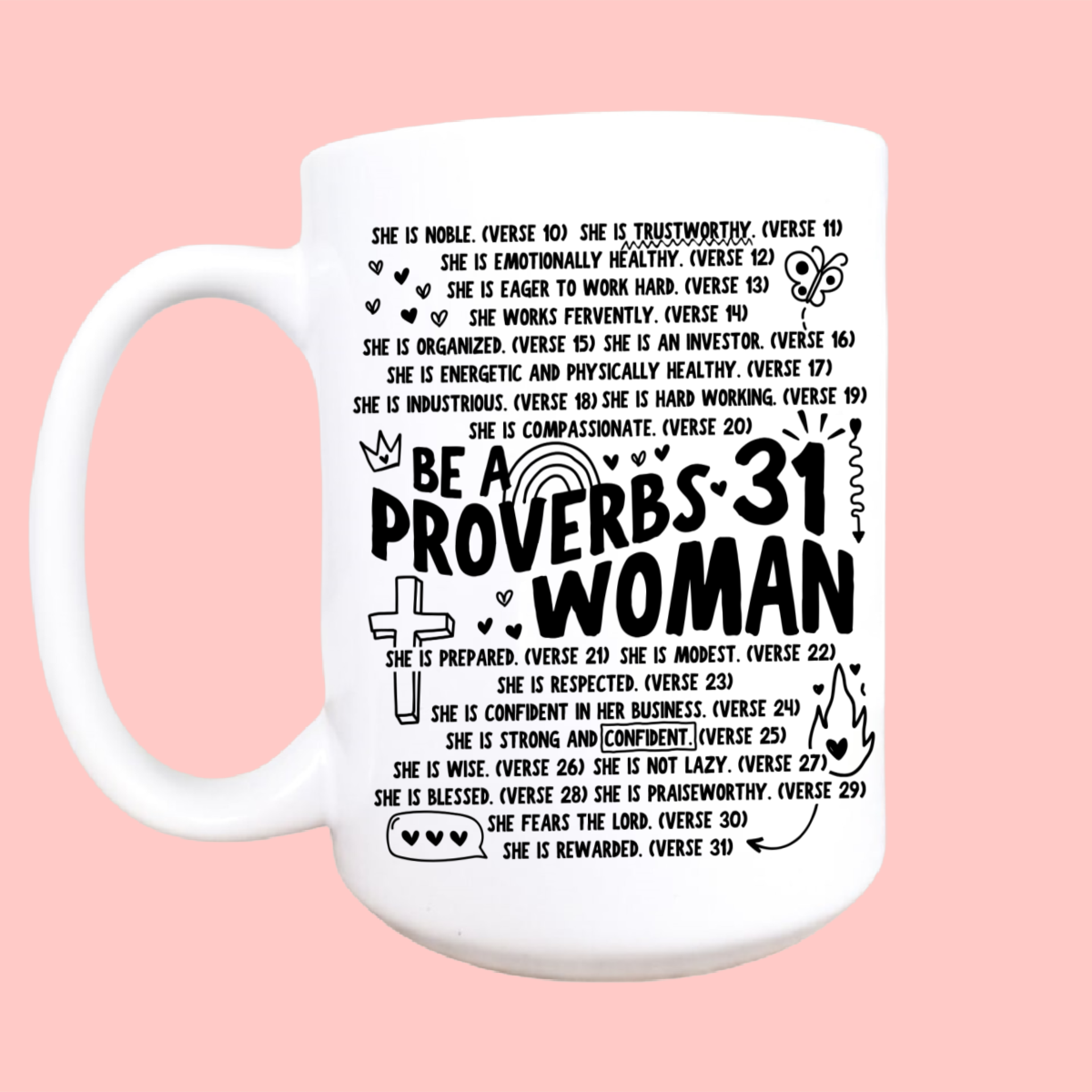 Proverbs woman mug, Christian gift, Christian mug, coffee mu