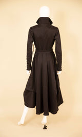 Stretch Dupioni Sculptural Zip Pleats Dress - F23011
