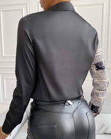 Letter print long sleeve buttoned up shirt