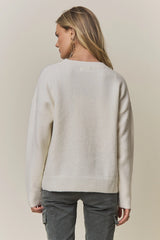 CESW4363 Pearl Emb Bow Sweater