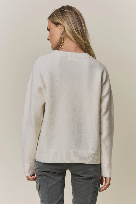 CESW4363 Pearl Emb Bow Sweater