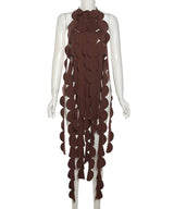 Sheer Panel Backless Maxi Dress