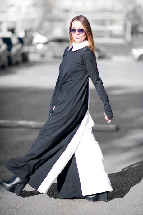 Black and white Turtleneck Winter Jumpsuit ARIA