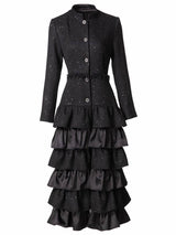 CT110L Handmade Beaded Tassel Ruffled Cake Windbreaker