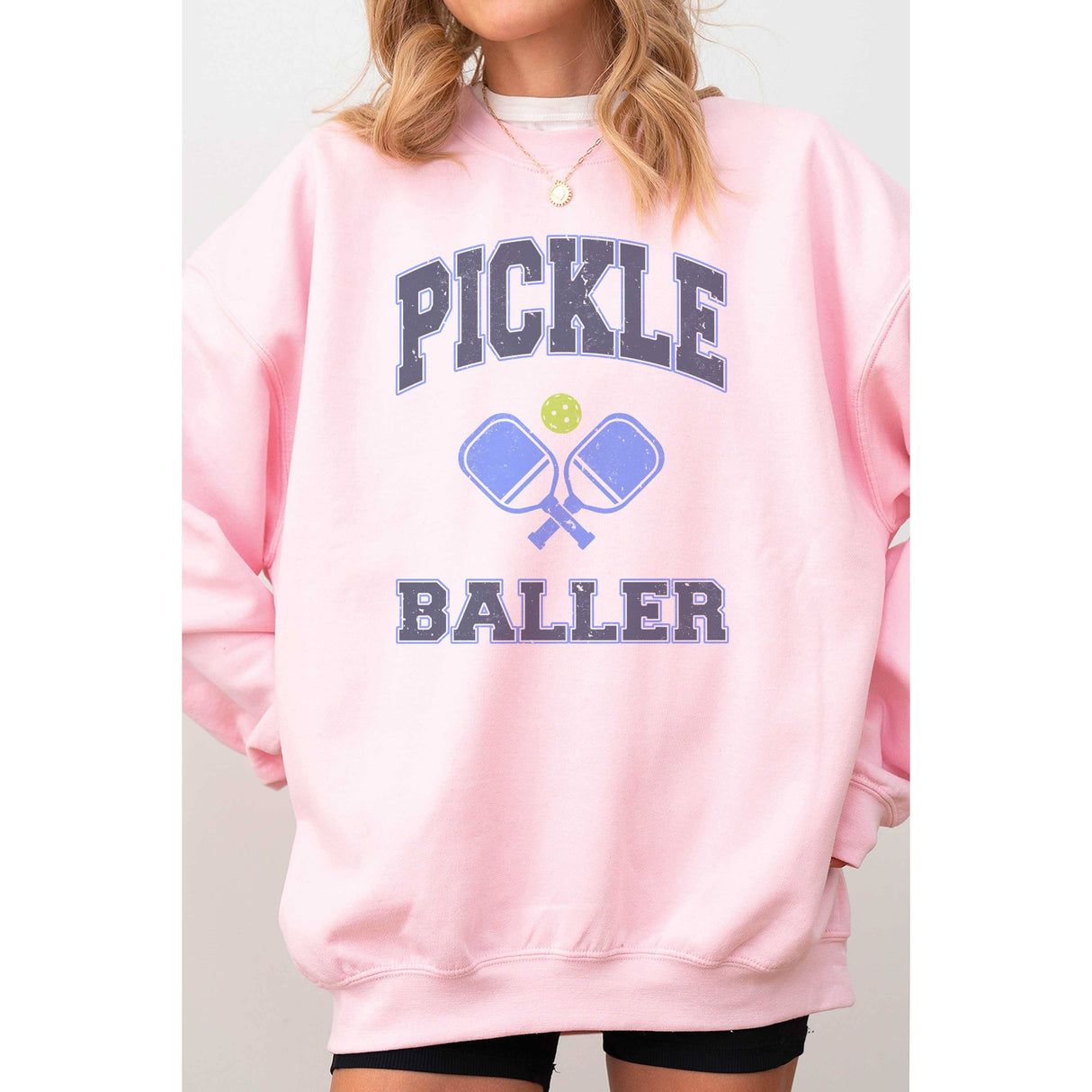 PICKLE BALLER Oversized Graphic Sweatshirt