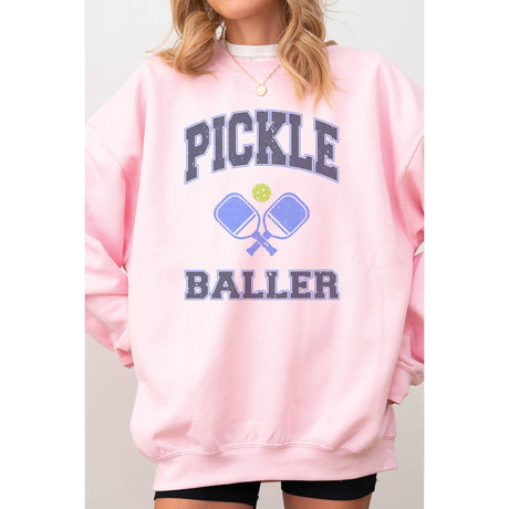 PICKLE BALLER Oversized Graphic Sweatshirt