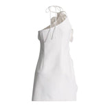 DR575Y Elegant 3D Floral Tube Top Short Summer Dress