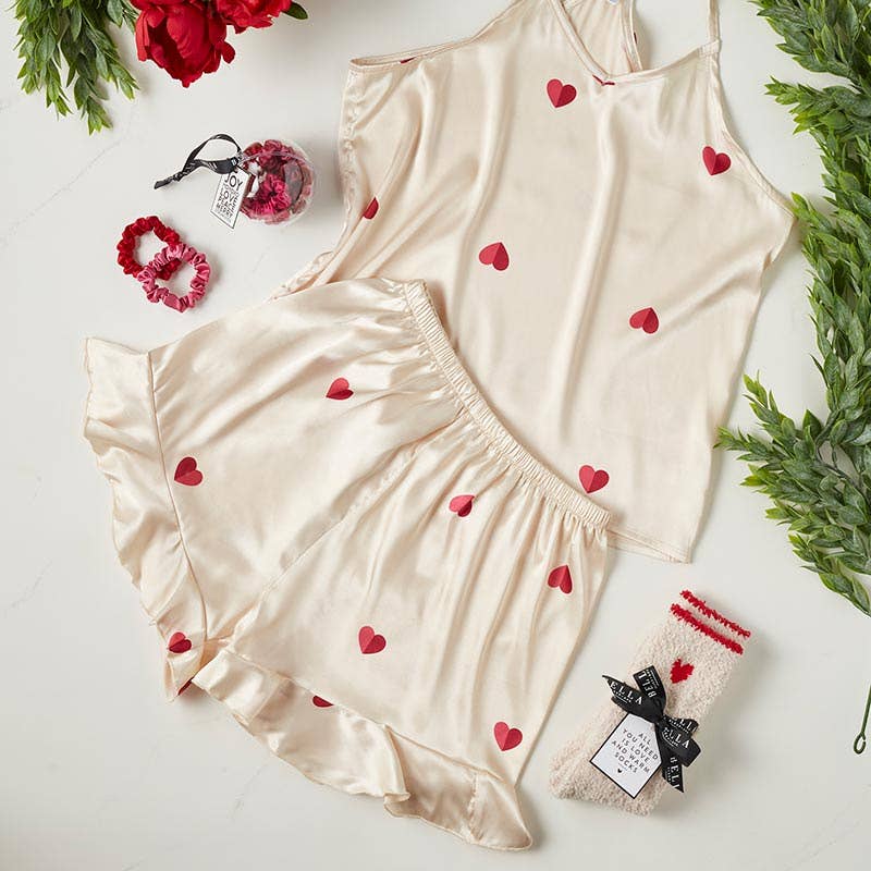 Hearts - Cami + Ruffled Shorts PJ sets