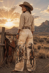 Vintage Horse Stretch Western Denim Jeans BYL81313P
