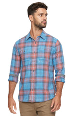 SP23WS1052-REDBLU-Dble Pocket Shirt by Flag and Anthem