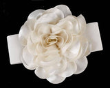 BELT-1 Elegant White Floral Dress Belt - Fashion Accessory