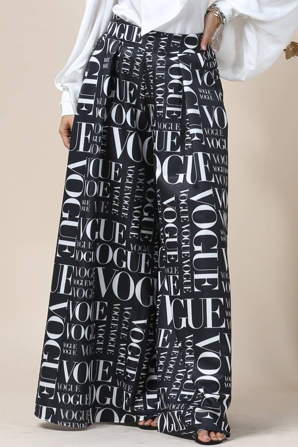 P919-2467-Vogue Bk print palazzo pants