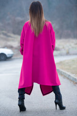 Hot Pink Women Loose Winter Coat Federica