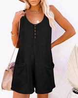 Summer new casual romper pocket vest jumpsuit women