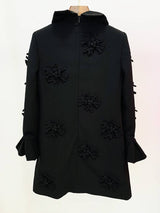 DR079 Handmade Three-dimensional Flower Bell Sleeve Dress