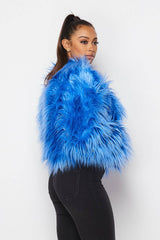 Shayla Shaggy Fur Short Jacket Coat (HDJ27948)