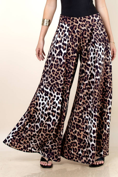 P919-6209-Gen Animal Print Wide Leg Pants