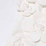 DR575Y Elegant 3D Floral Tube Top Short Summer Dress