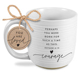 LCP Mug Hold Onto Courage Textured White 20 oz