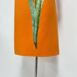 47Y Yellow Retro Tube Top Dress with 3D Floral Embroidery