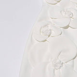 DR575Y Elegant 3D Floral Tube Top Short Summer Dress