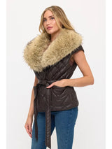 CLALP0157 Sovereign Faux Leather Quilted Vest
