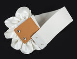 BELT-1 Elegant White Floral Dress Belt - Fashion Accessory