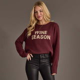 Burgundy & Ivory Wine Season Sweater