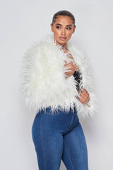 Shayla Shaggy Fur Short Jacket Coat (HDJ27948)