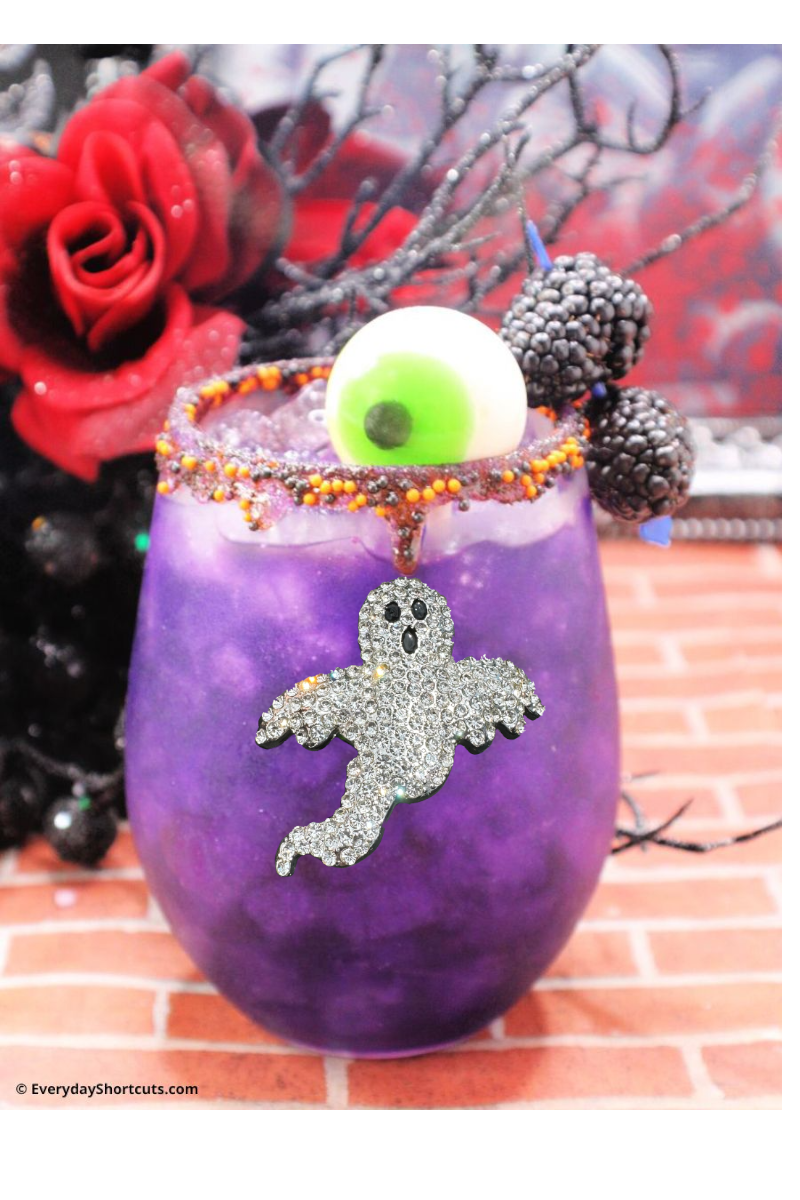 Ghost Jeweled Stemless Wine Glass