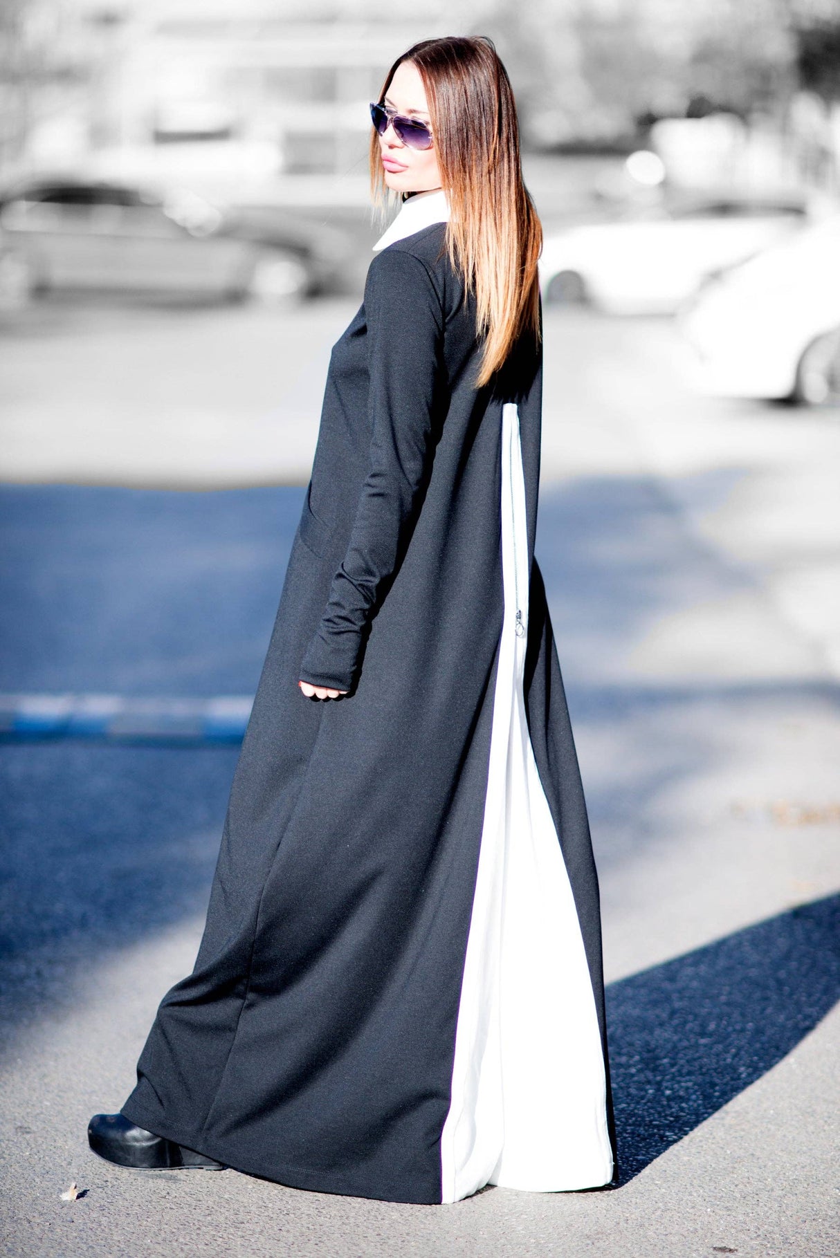 Black and white Turtleneck Winter Jumpsuit ARIA