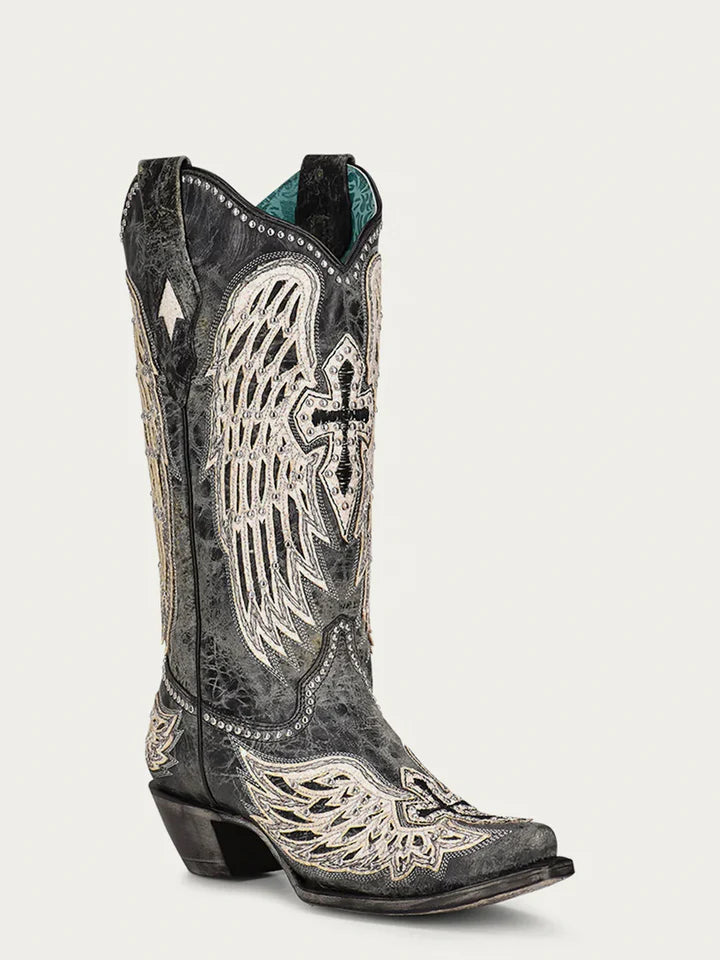 A4232-M LD Black Cross & Wings by Corral Boots