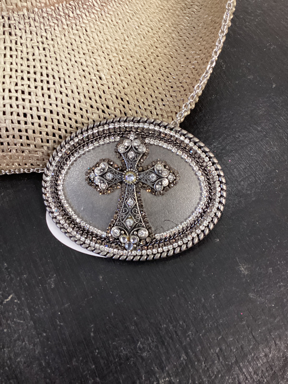 3. Gray Cross Belt Buckle