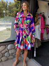 11665 RASP/COB Prints Bubble Coat Dress