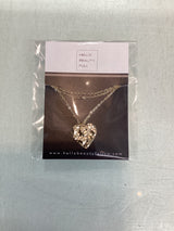 HBF Necklace Gold Hammered Heart