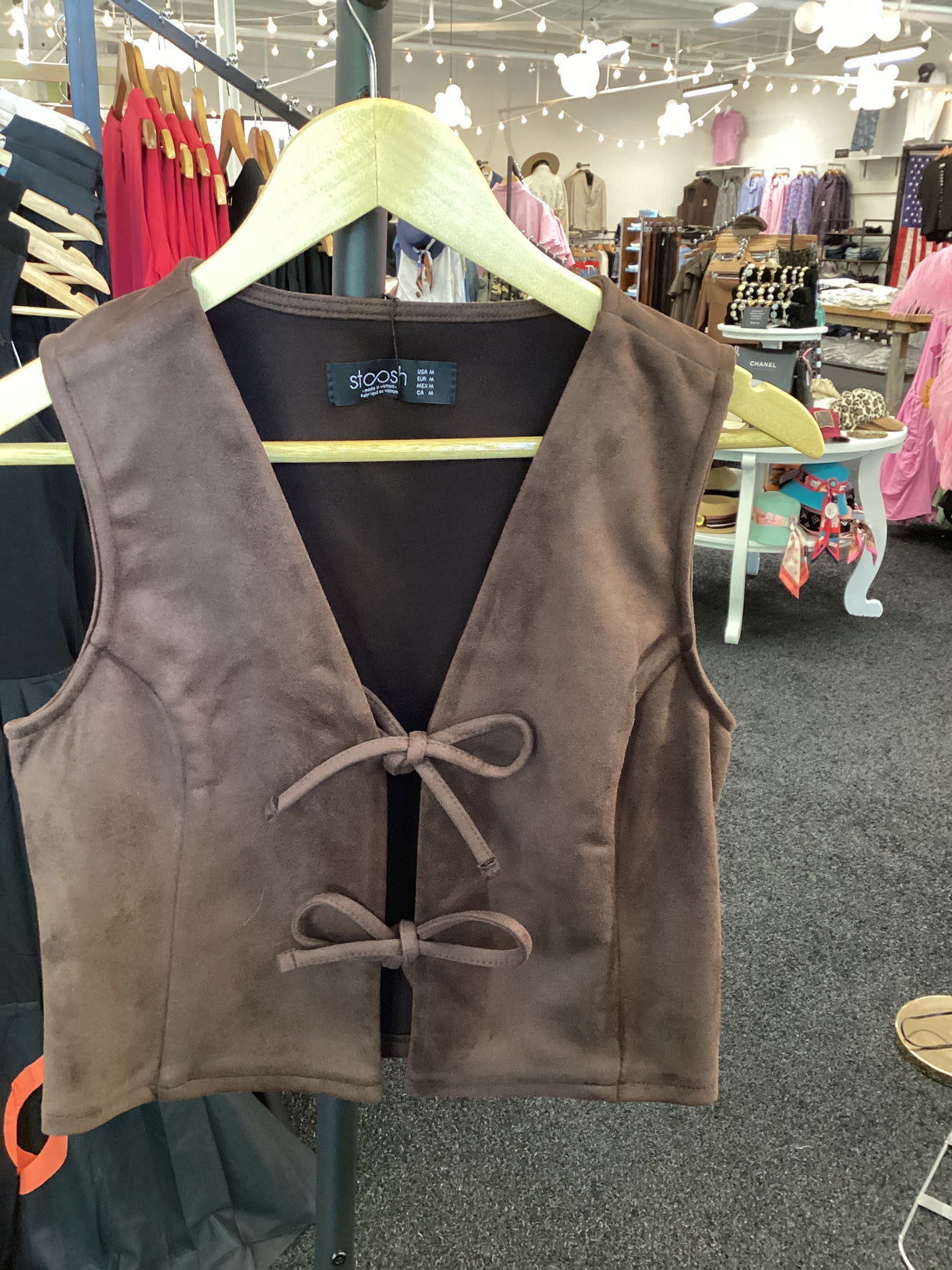 56108 Suede Shell Lace Closure Vests