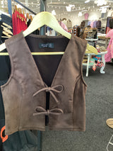 56108 Suede Shell Lace Closure Vests