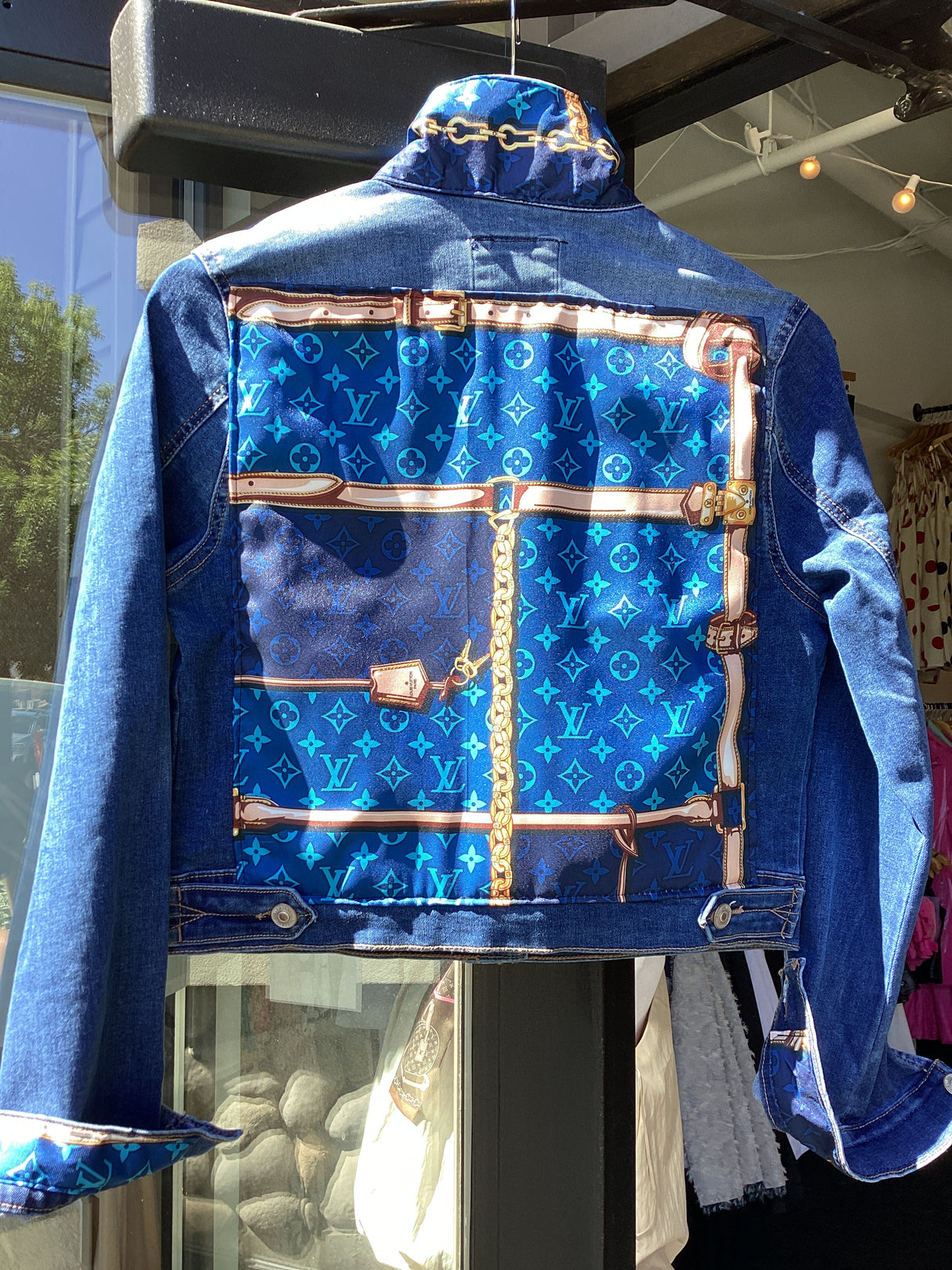 Luxury Denim Blue LV 2Chain